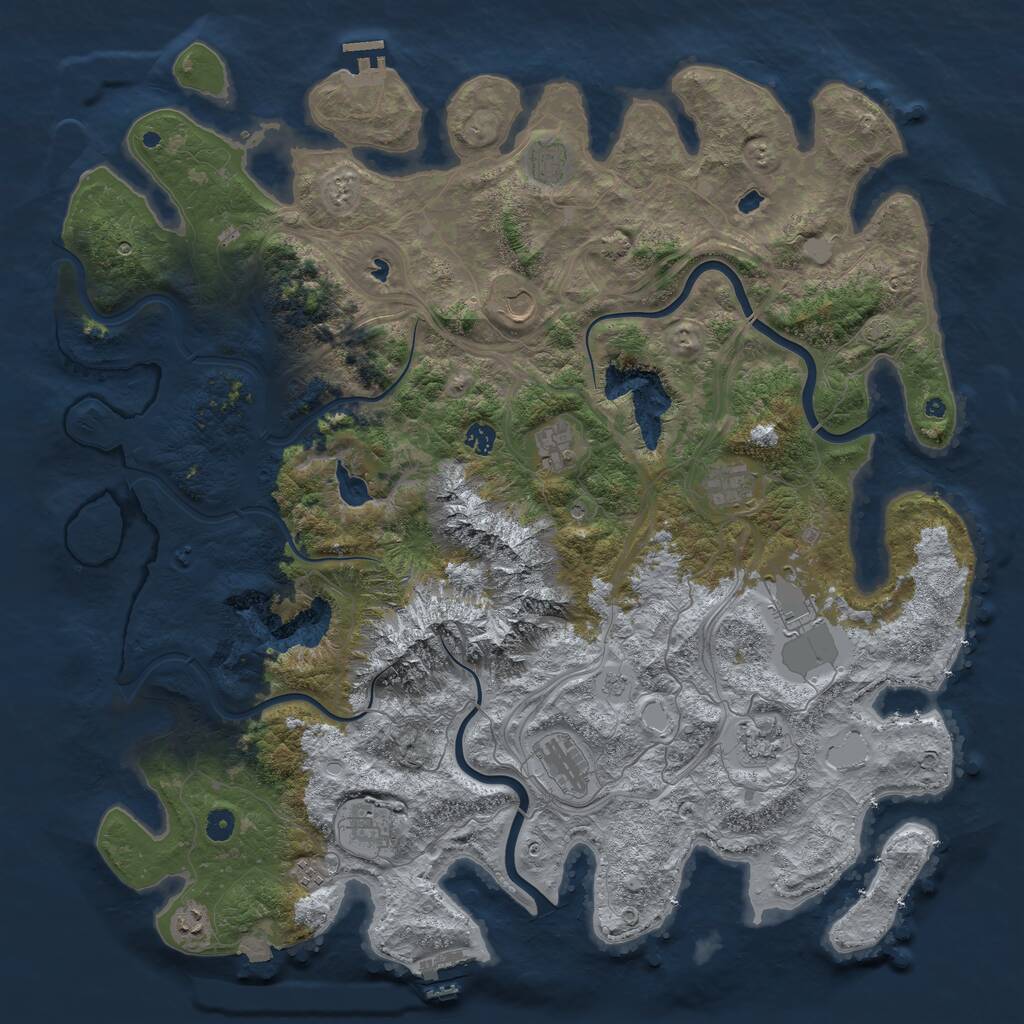 Rust Map: Procedural Map, Size: 5000, Seed: 1796629139, 17 Monuments