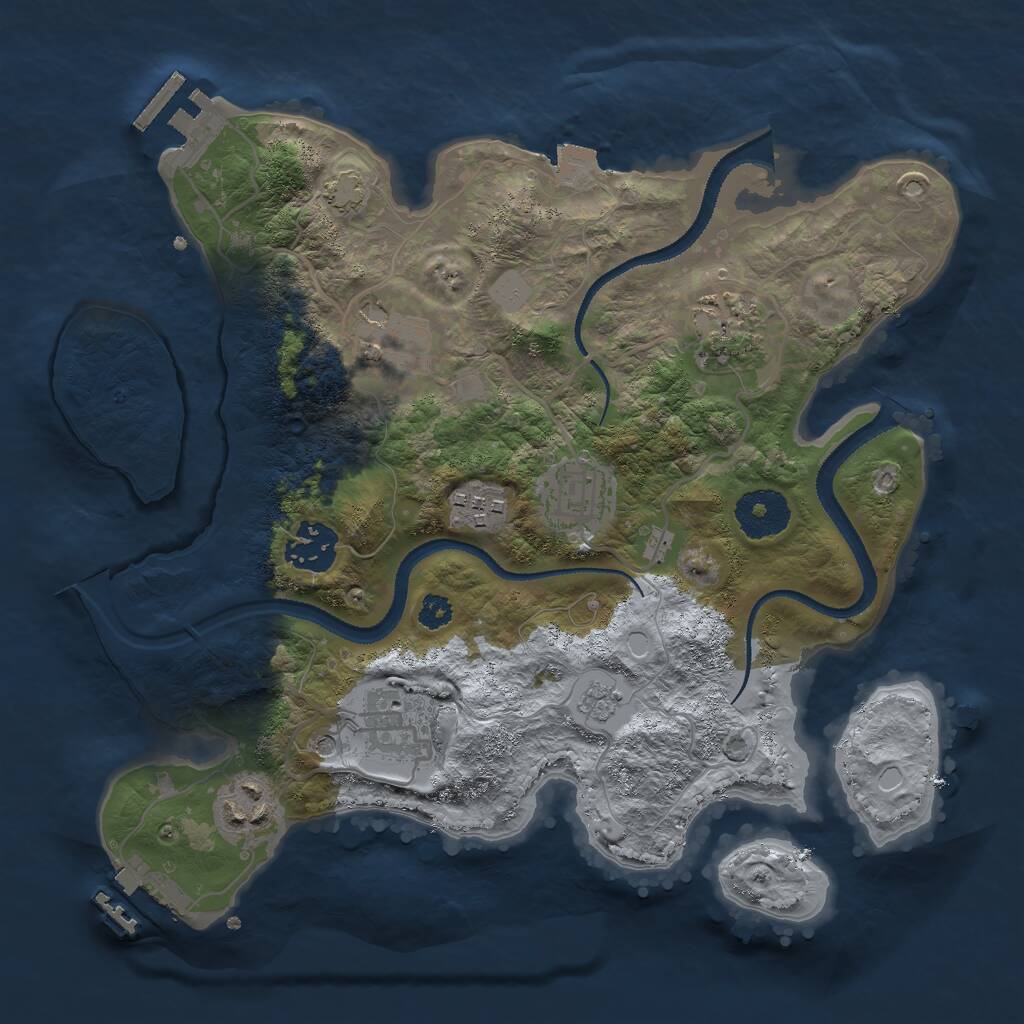 Rust Map: Procedural Map, Size: 3000, Seed: 1240011954, 13 Monuments