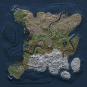 Thumbnail Rust Map: Procedural Map, Size: 3000, Seed: 1240011954, 13 Monuments