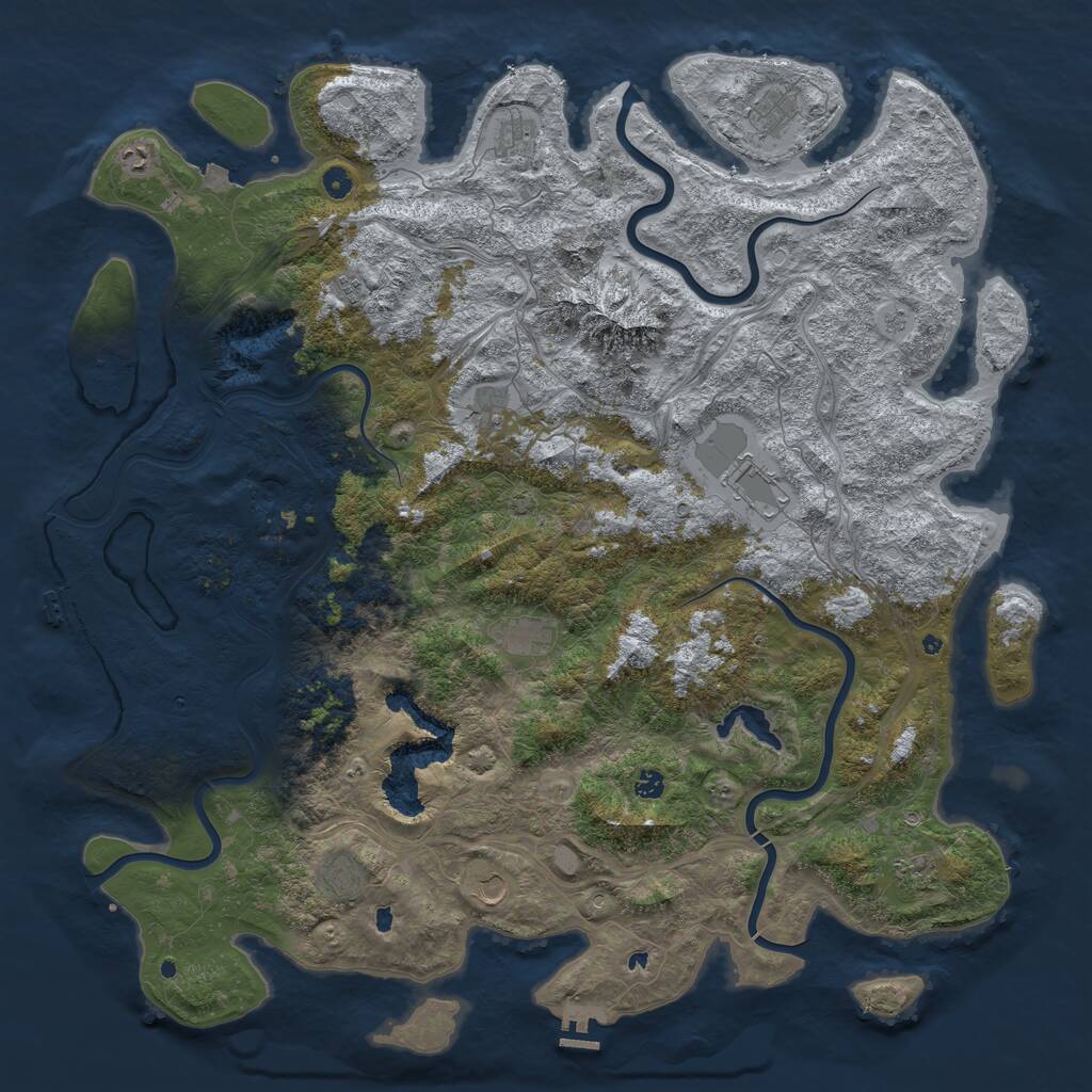 Rust Map: Procedural Map, Size: 5500, Seed: 20240101, 17 Monuments