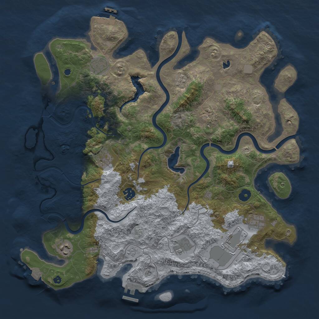 Rust Map: Procedural Map, Size: 4000, Seed: 568954264, 15 Monuments