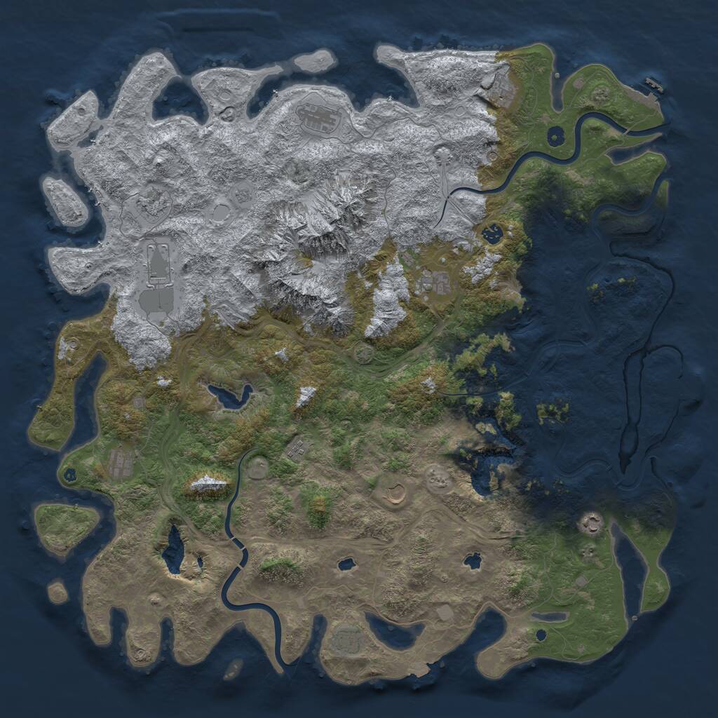 Rust Map: Procedural Map, Size: 5500, Seed: 487228217, 17 Monuments