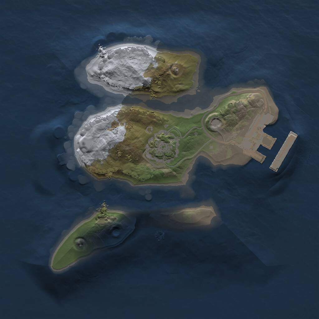 Rust Map: Procedural Map, Size: 1500, Seed: 1262763999, 3 Monuments