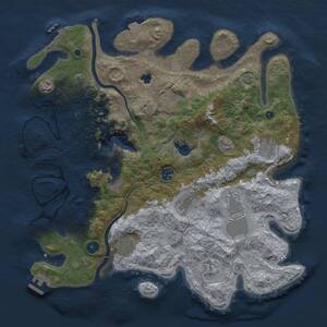 Thumbnail Rust Map: Procedural Map, Size: 4000, Seed: 64446, 16 Monuments