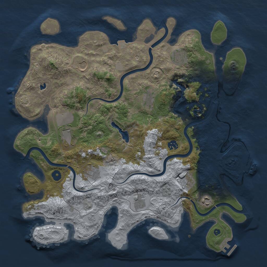 Rust Map: Procedural Map, Size: 4050, Seed: 826038066, 16 Monuments