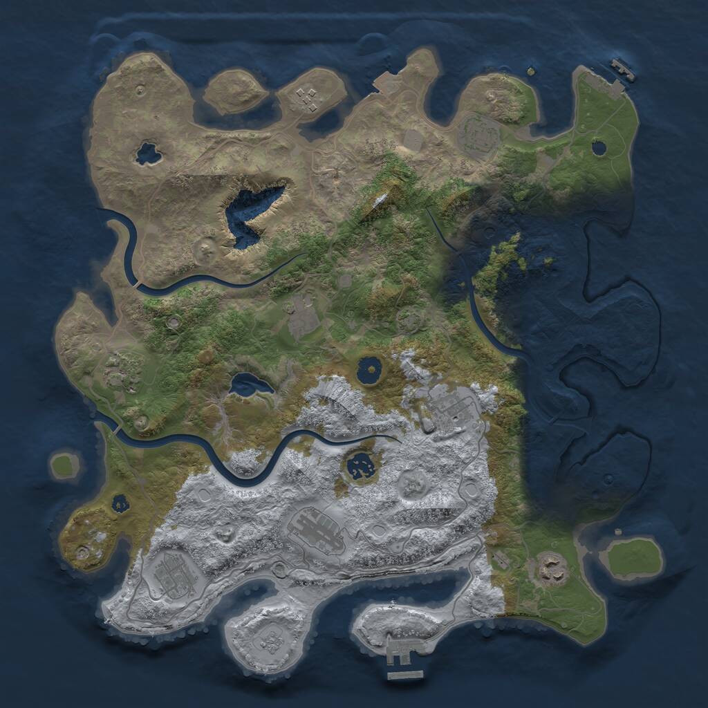 Rust Map: Procedural Map, Size: 4000, Seed: 921786119, 15 Monuments