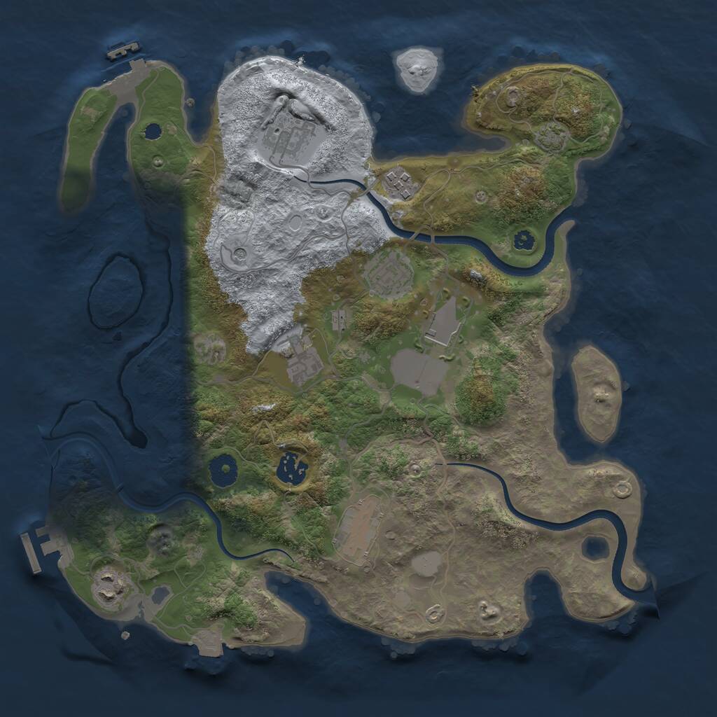 Rust Map: Procedural Map, Size: 3500, Seed: 1171545490, 13 Monuments