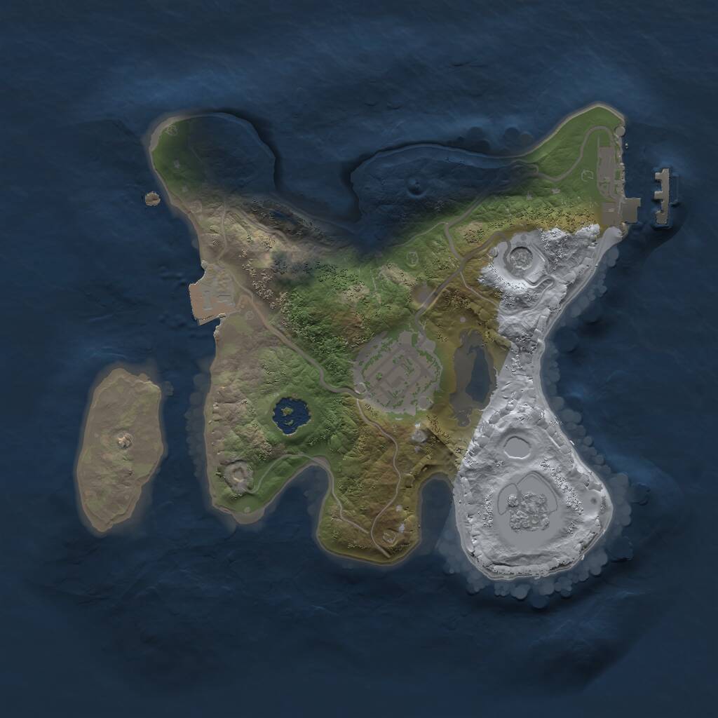 Rust Map: Procedural Map, Size: 2000, Seed: 1274822600, 5 Monuments