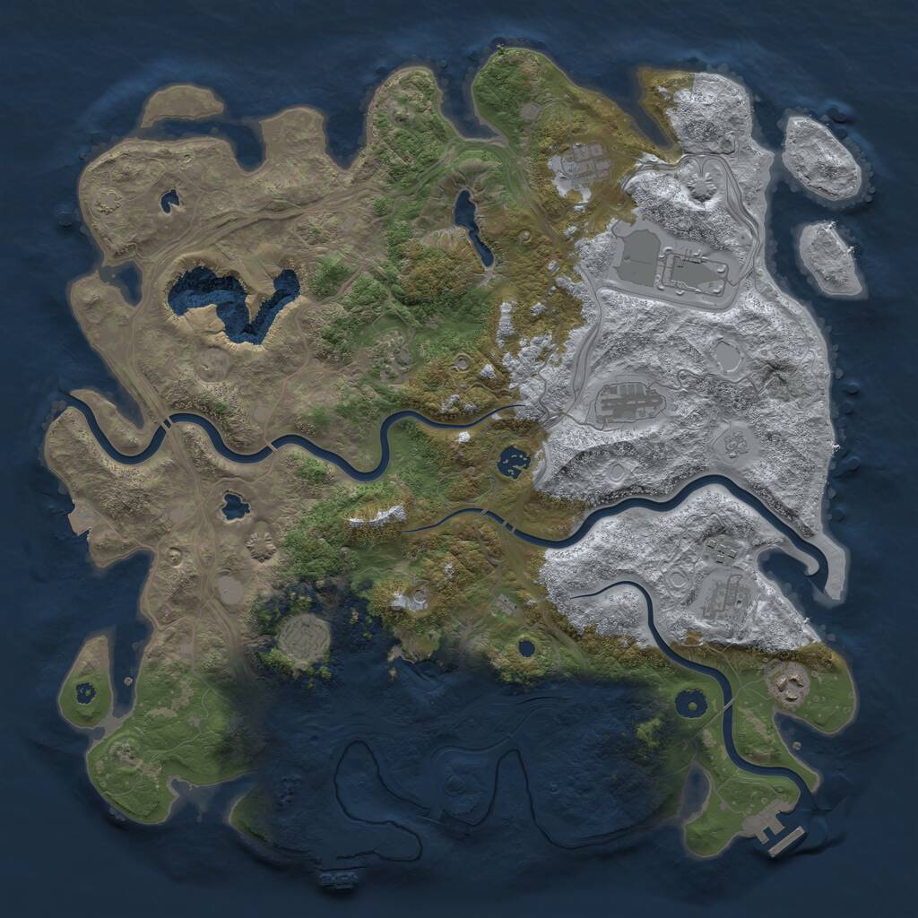 Rust Map: Procedural Map, Size: 4500, Seed: 2107058059, 15 Monuments