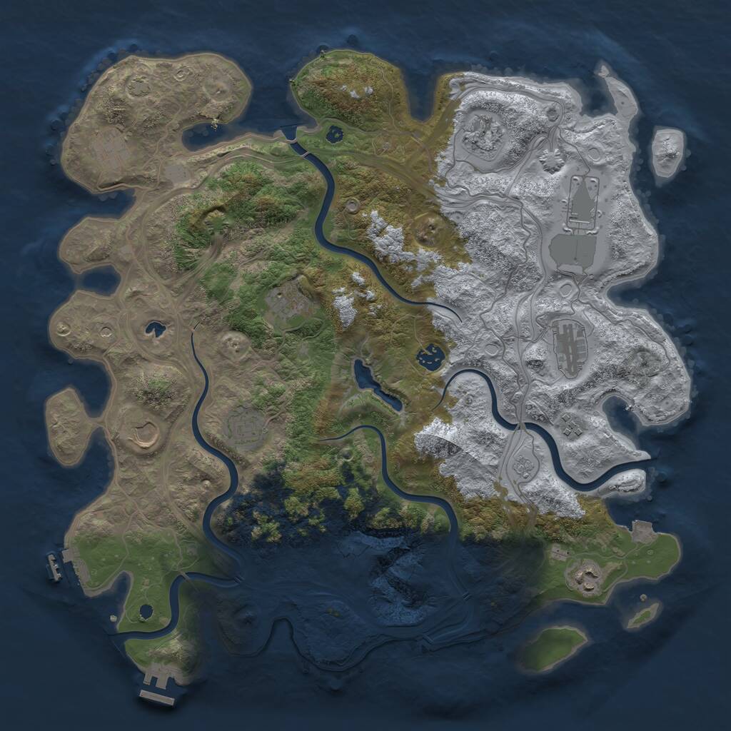 Rust Map: Procedural Map, Size: 4250, Seed: 695012221, 16 Monuments