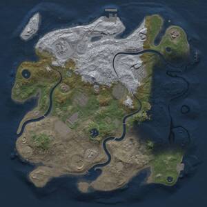 Thumbnail Rust Map: Procedural Map, Size: 3500, Seed: 799139346, 16 Monuments