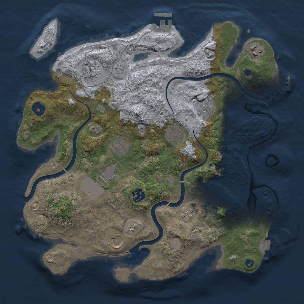 Rust Map: Procedural Map, Size: 3500, Seed: 799139346, 16 Monuments