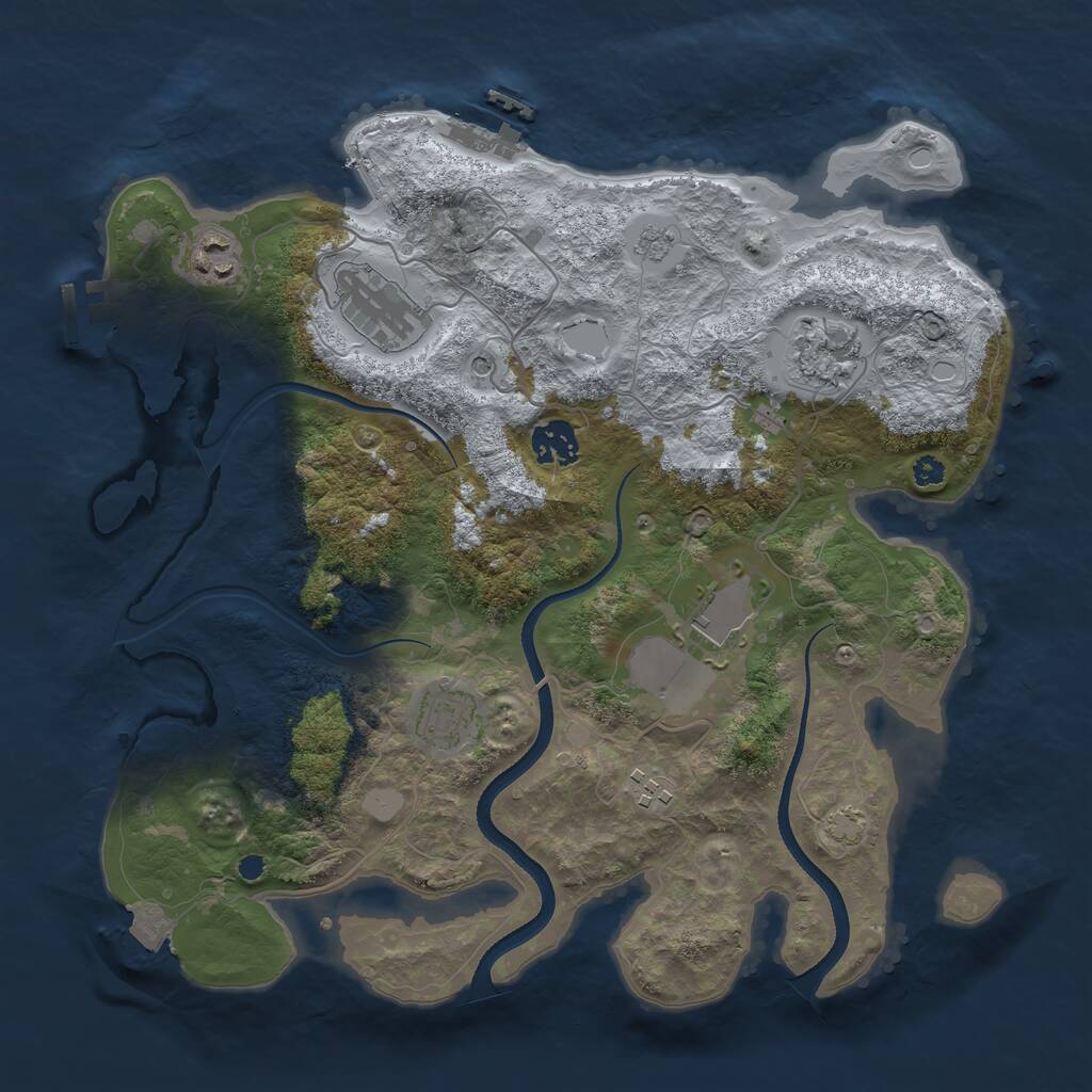 Rust Map: Procedural Map, Size: 3500, Seed: 1471242064, 13 Monuments