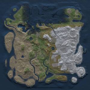 Thumbnail Rust Map: Procedural Map, Size: 4250, Seed: 254806487, 17 Monuments