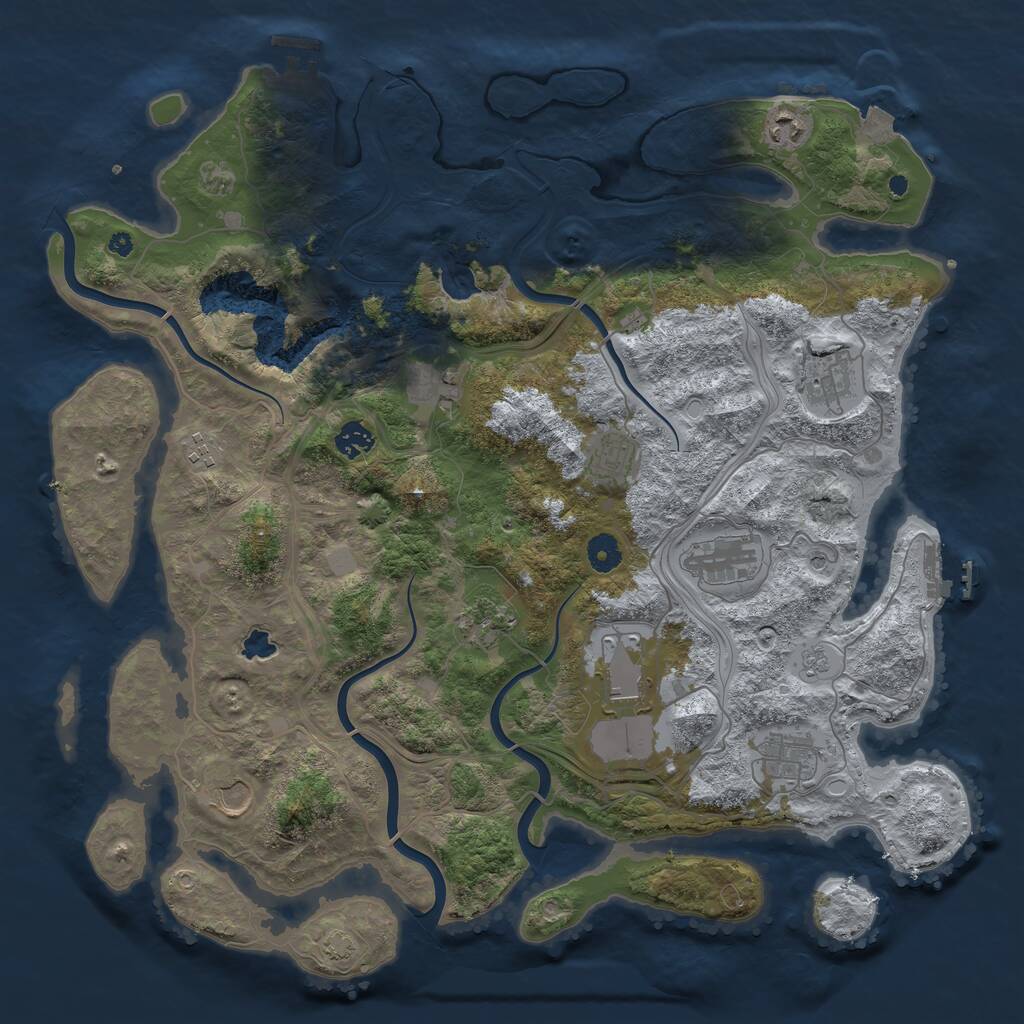 Rust Map: Procedural Map, Size: 4250, Seed: 254806487, 17 Monuments