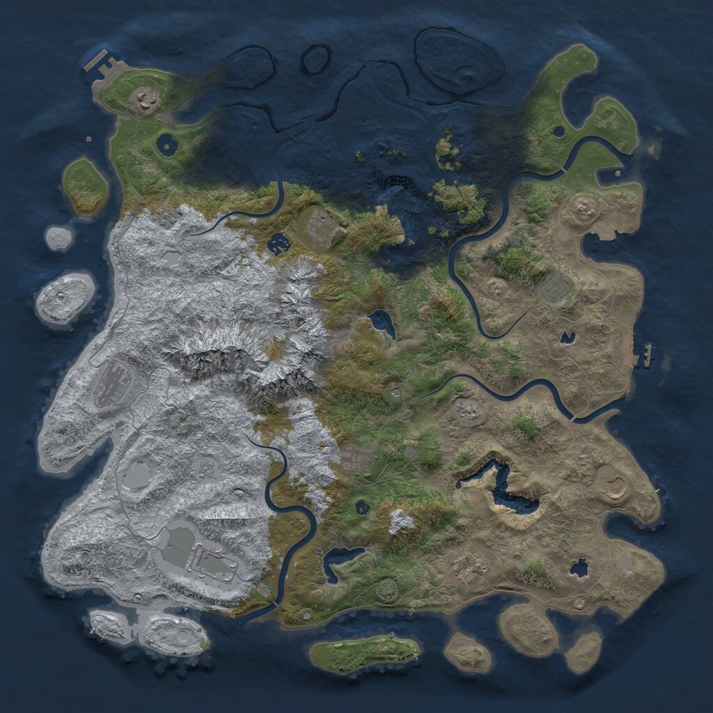 Rust Map: Procedural Map, Size: 5000, Seed: 1362879536, 16 Monuments