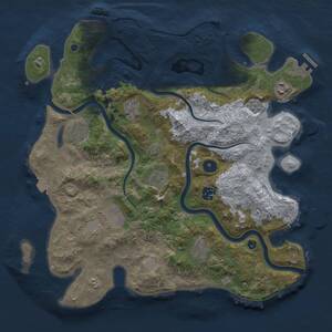 Thumbnail Rust Map: Procedural Map, Size: 3700, Seed: 1908907446, 14 Monuments