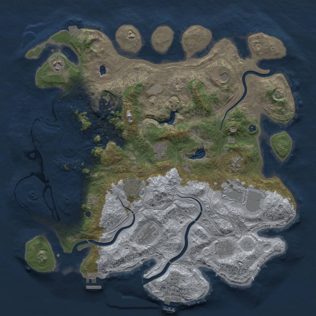 Rust Map: Procedural Map, Size: 4250, Seed: 1541069162, 16 Monuments