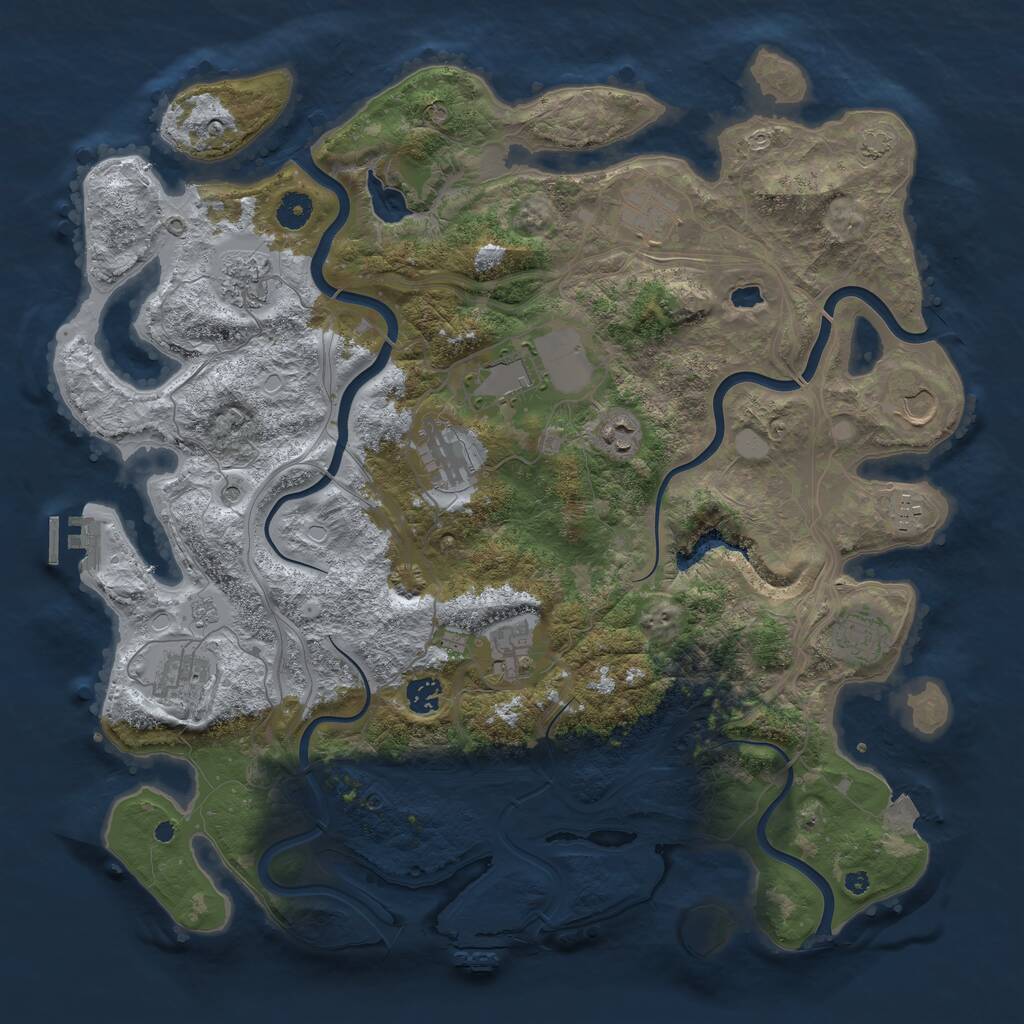 Rust Map: Procedural Map, Size: 4250, Seed: 11712702, 17 Monuments