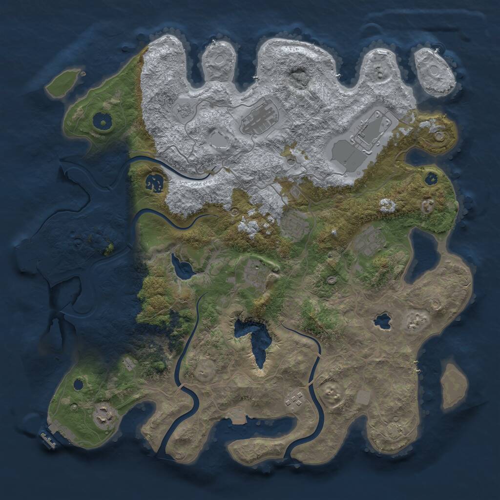 Rust Map: Procedural Map, Size: 4000, Seed: 201040226, 14 Monuments