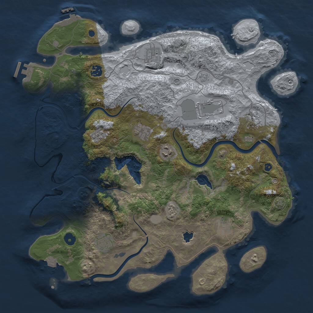 Rust Map: Procedural Map, Size: 4000, Seed: 801582756, 15 Monuments