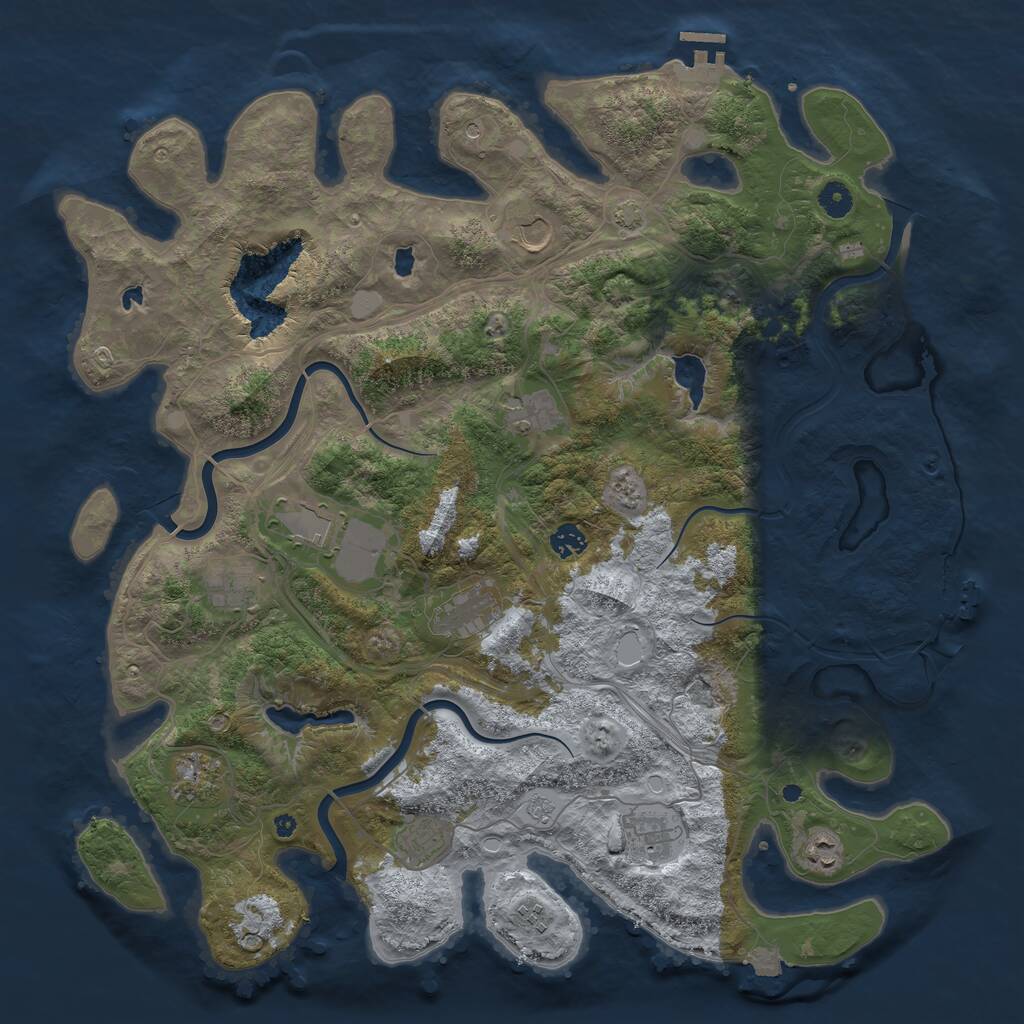 Rust Map: Procedural Map, Size: 4500, Seed: 287482668, 17 Monuments