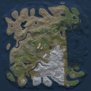 Thumbnail Rust Map: Procedural Map, Size: 4500, Seed: 287482668, 17 Monuments