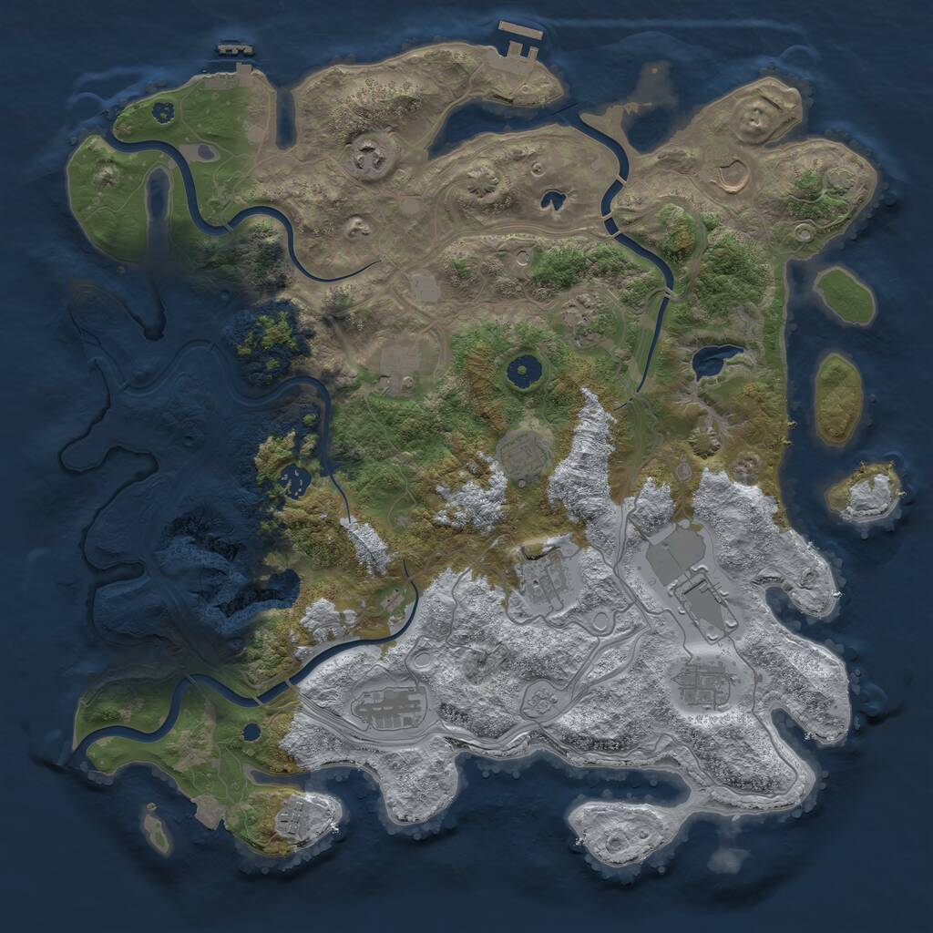 Rust Map: Procedural Map, Size: 4250, Seed: 1758564941, 17 Monuments