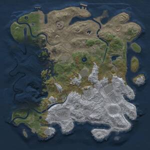 Thumbnail Rust Map: Procedural Map, Size: 4250, Seed: 1758564941, 17 Monuments
