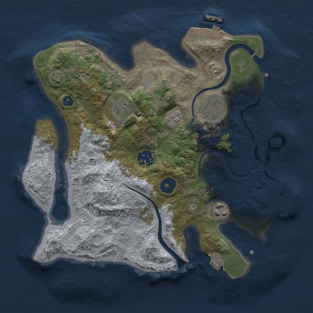 Rust Map: Procedural Map, Size: 3000, Seed: 66966, 11 Monuments