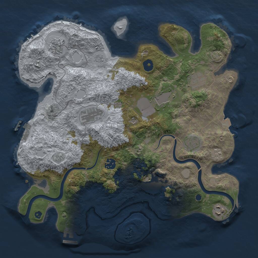 Rust Map: Procedural Map, Size: 3500, Seed: 6246, 15 Monuments