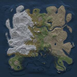 Thumbnail Rust Map: Procedural Map, Size: 4000, Seed: 723007645, 16 Monuments