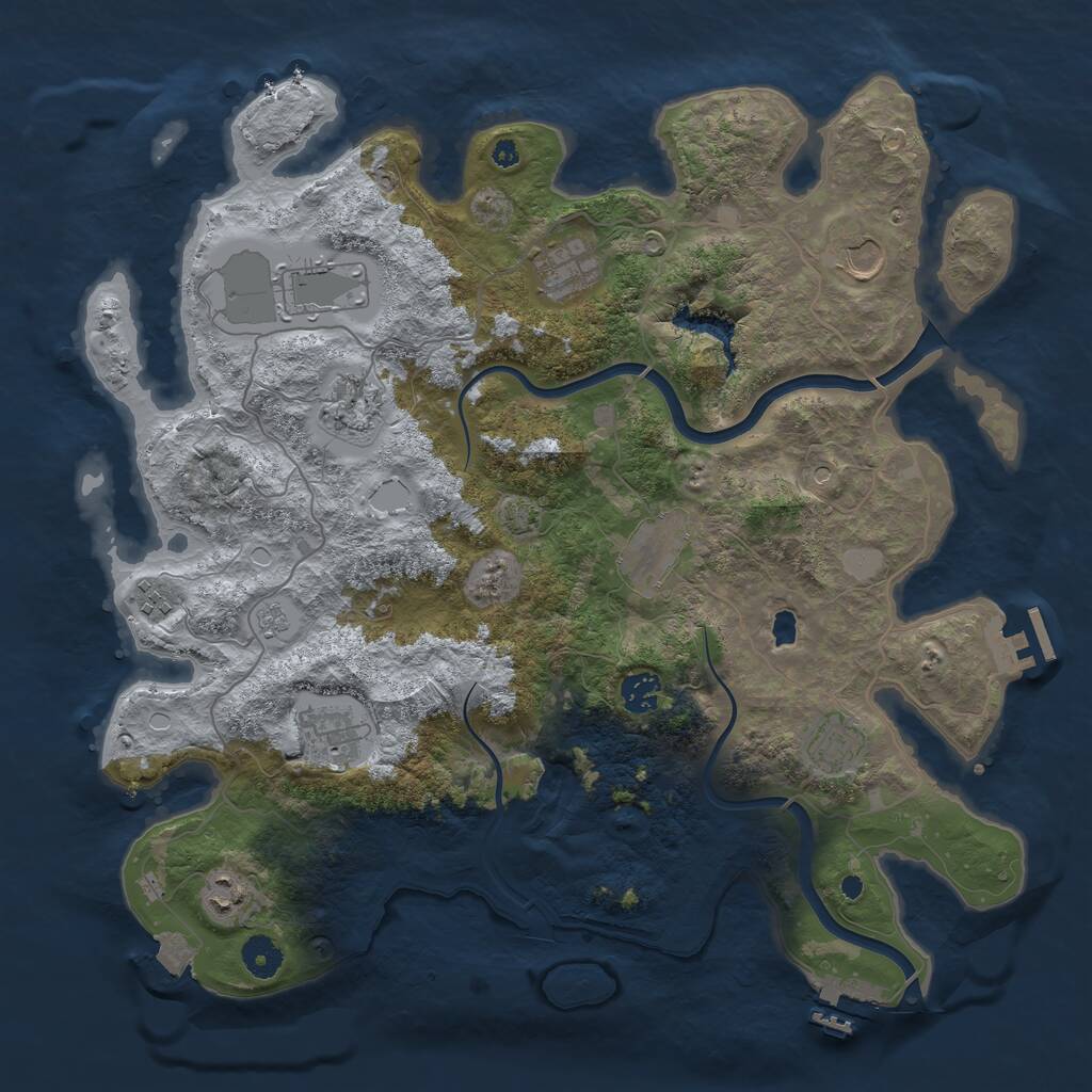 Rust Map: Procedural Map, Size: 4000, Seed: 723007645, 16 Monuments