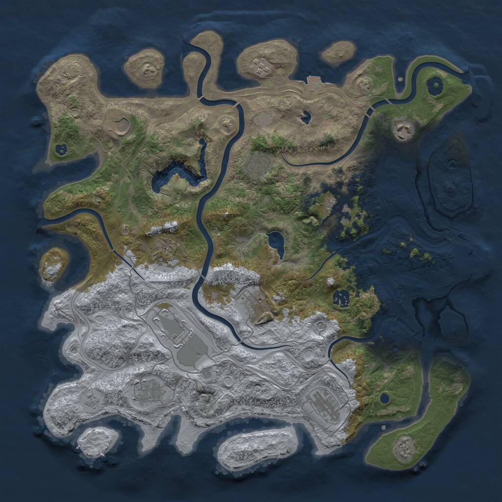 Rust Map: Procedural Map, Size: 4250, Seed: 1909812026, 16 Monuments