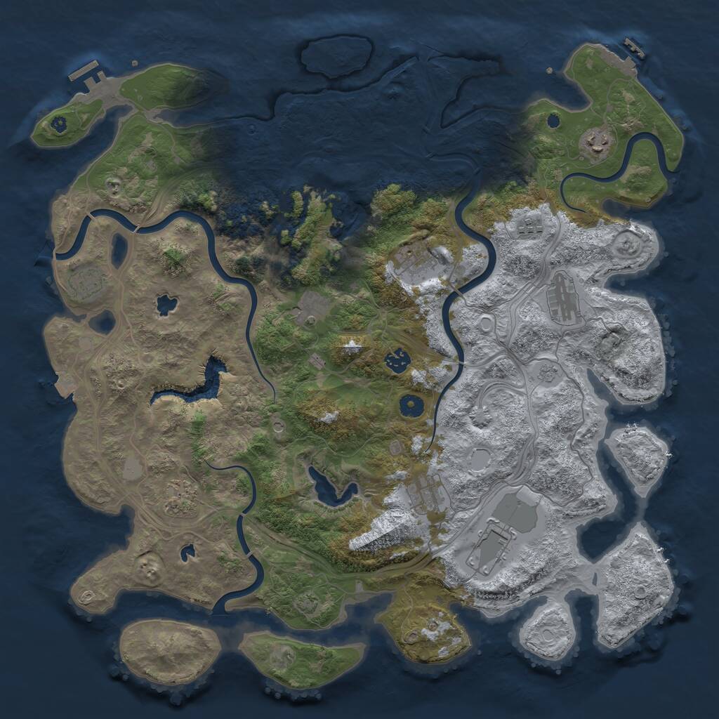 Rust Map: Procedural Map, Size: 4500, Seed: 1614004333, 16 Monuments