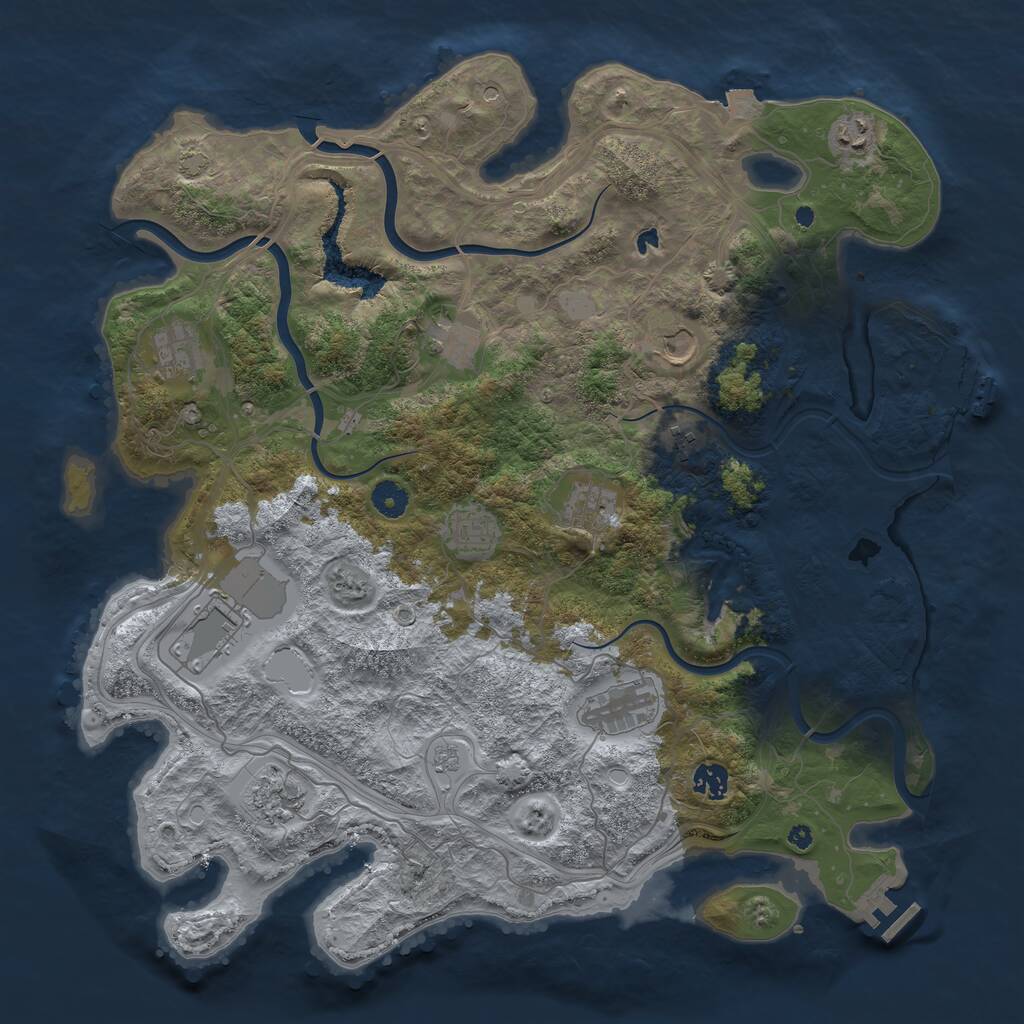 Rust Map: Procedural Map, Size: 4250, Seed: 2098059736, 17 Monuments