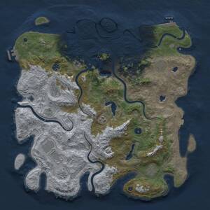 Thumbnail Rust Map: Procedural Map, Size: 4500, Seed: 91166247, 15 Monuments