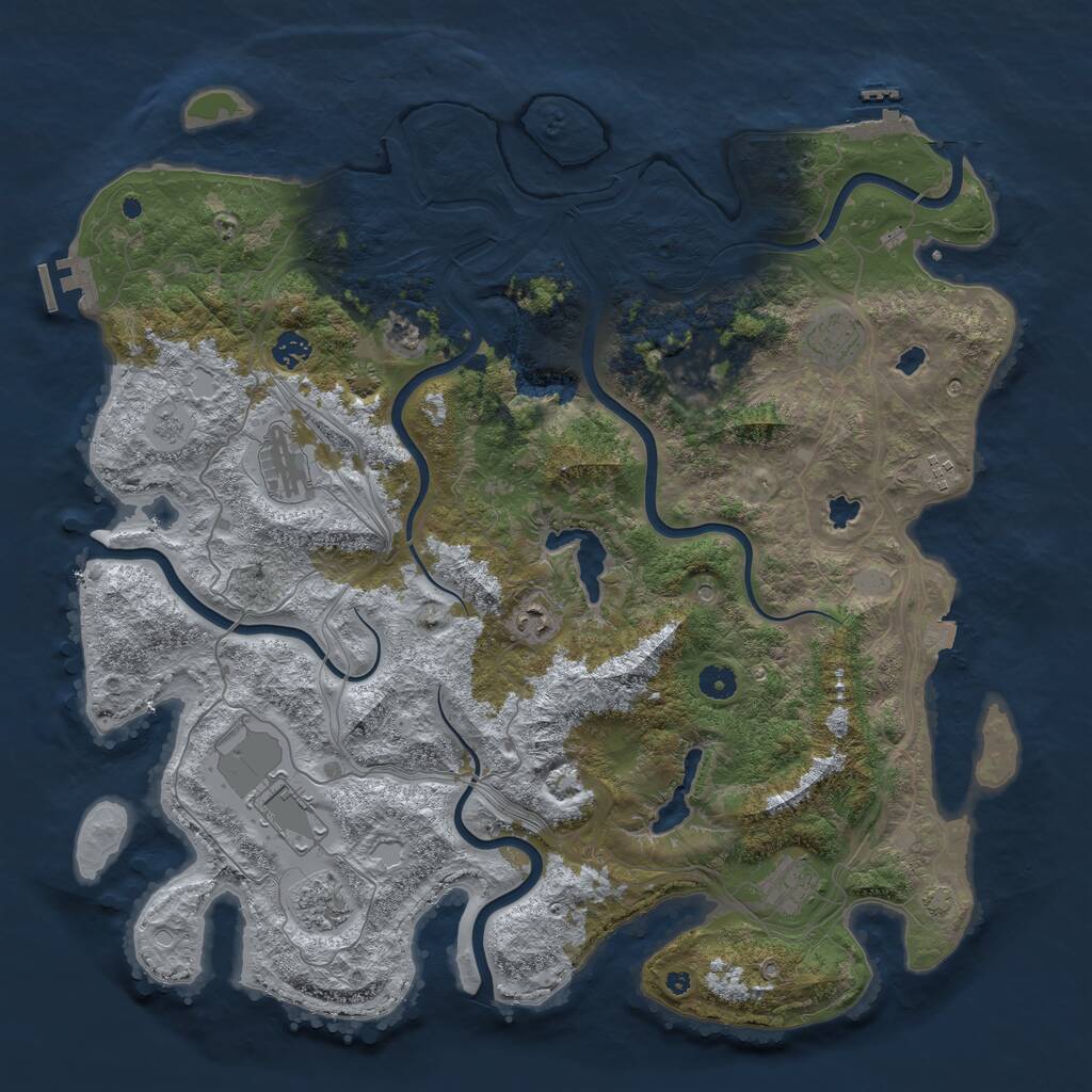 Rust Map: Procedural Map, Size: 4500, Seed: 91166247, 15 Monuments