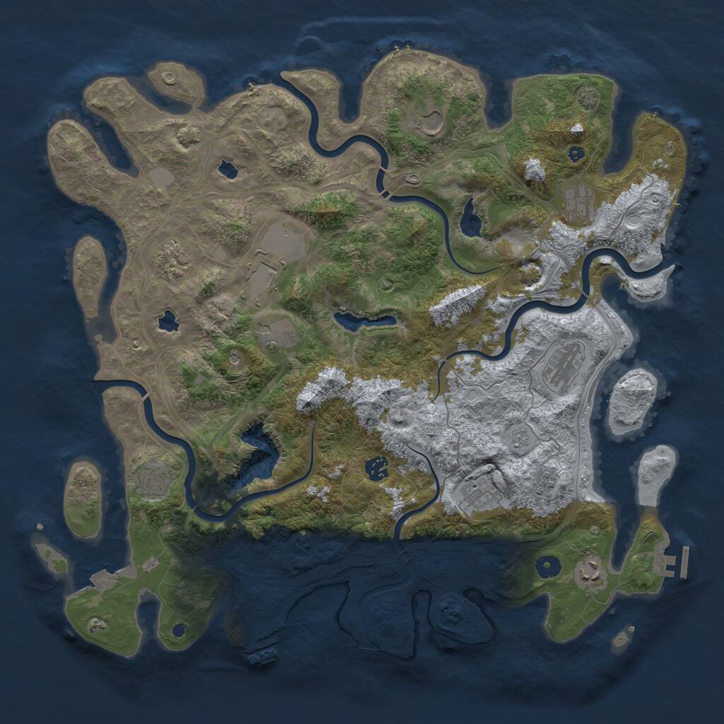 Rust Map: Procedural Map, Size: 4500, Seed: 1323667, 17 Monuments