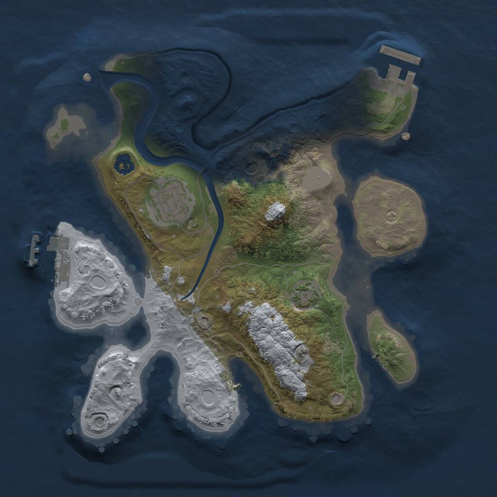 Rust Map: Procedural Map, Size: 2423, Seed: 523315355, 6 Monuments