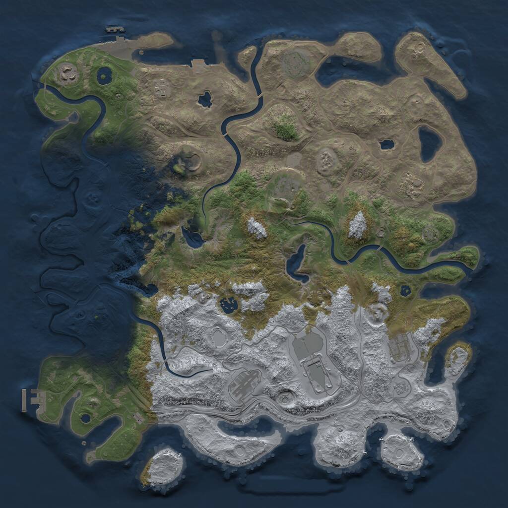 Rust Map: Procedural Map, Size: 4500, Seed: 763704048, 16 Monuments