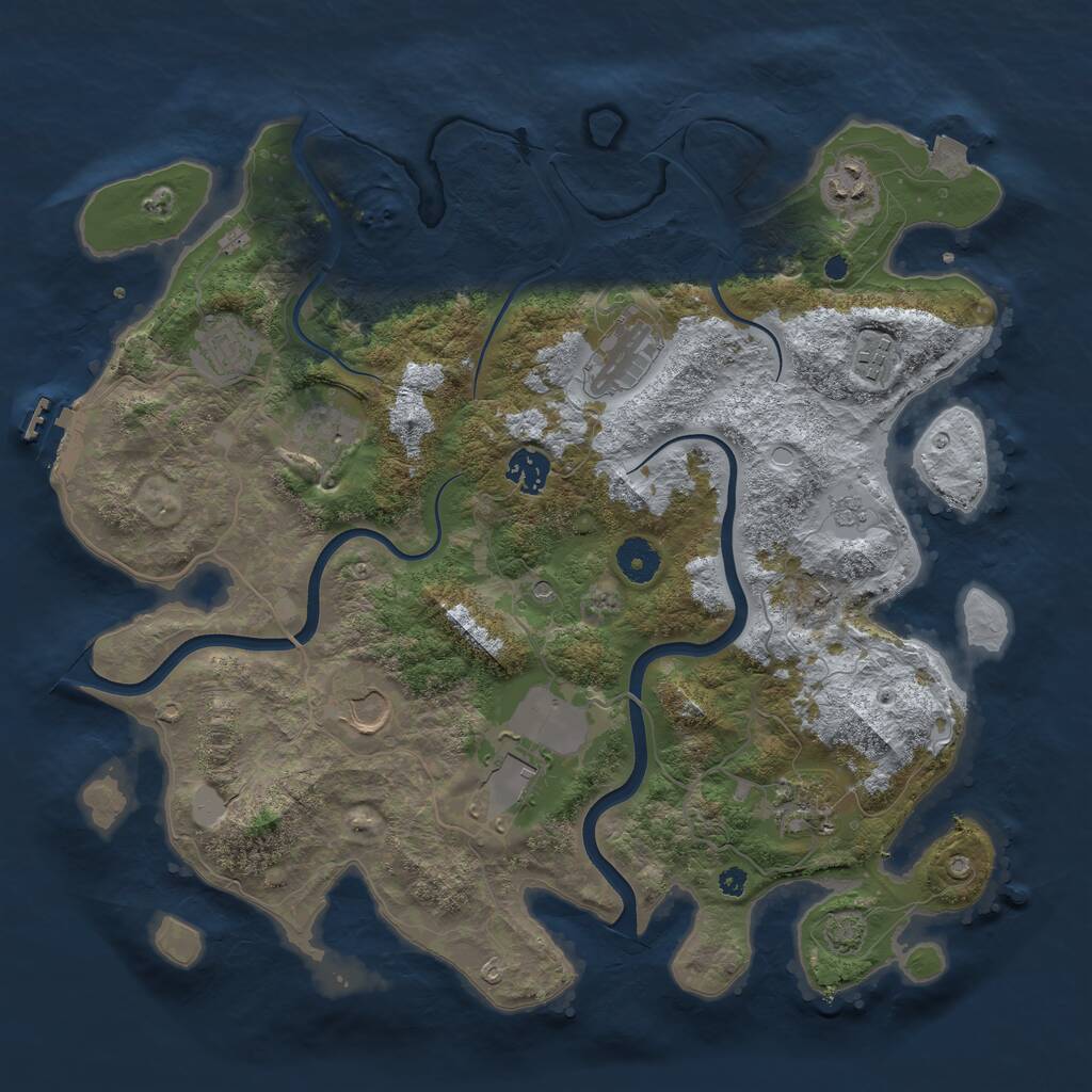 Rust Map: Procedural Map, Size: 3800, Seed: 20426, 14 Monuments
