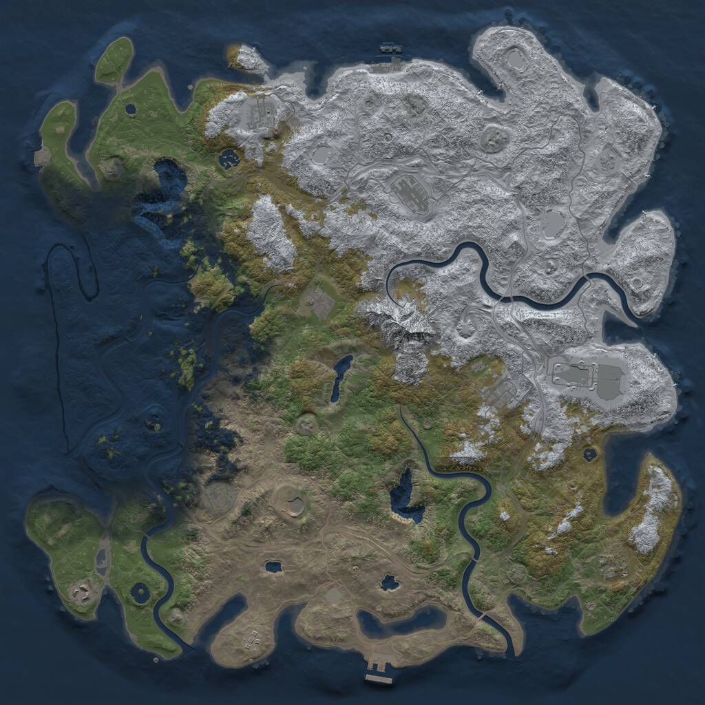 Rust Map: Procedural Map, Size: 5400, Seed: 123224, 17 Monuments