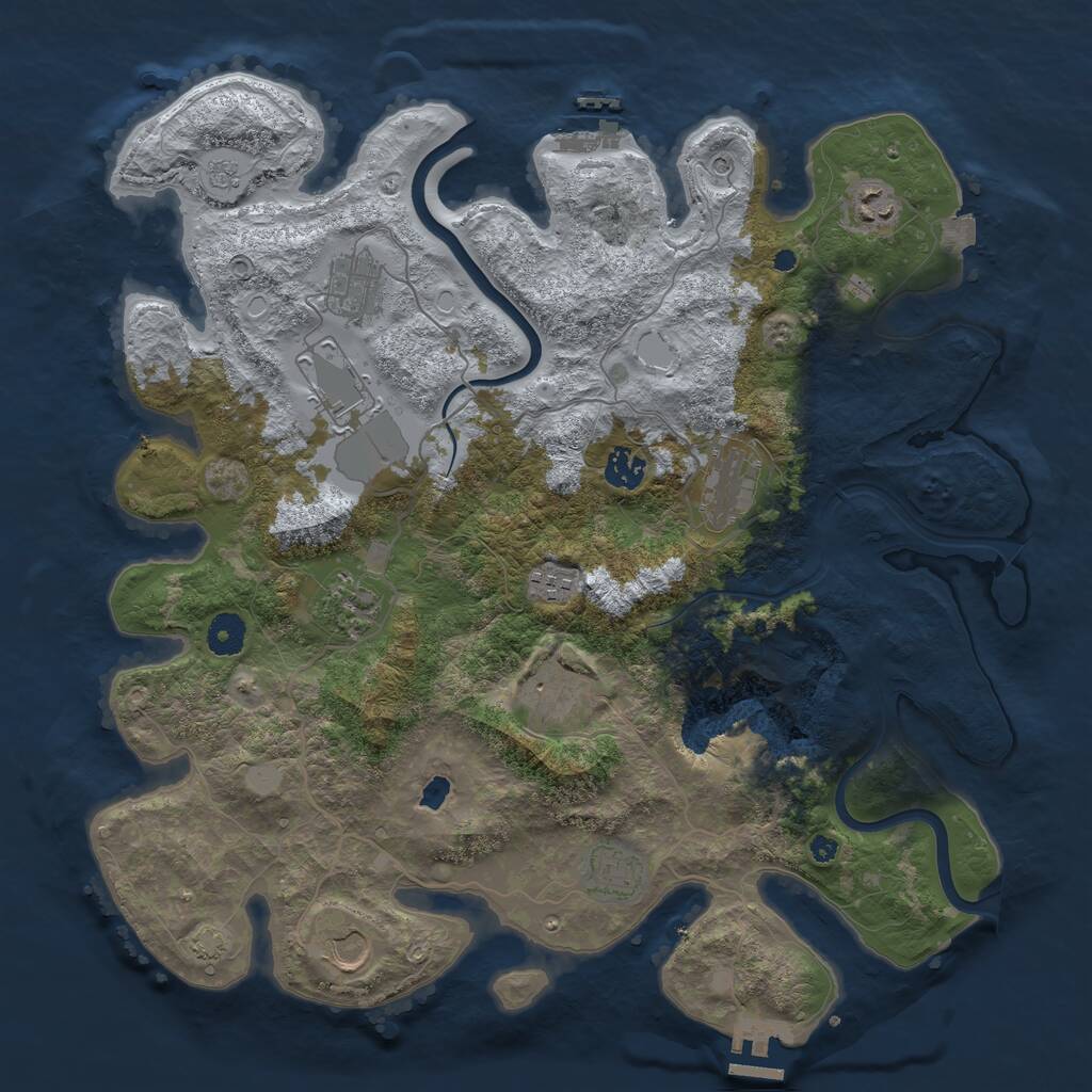 Rust Map: Procedural Map, Size: 4000, Seed: 20262025, 16 Monuments