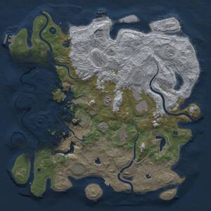 Thumbnail Rust Map: Procedural Map, Size: 4500, Seed: 315362416, 16 Monuments