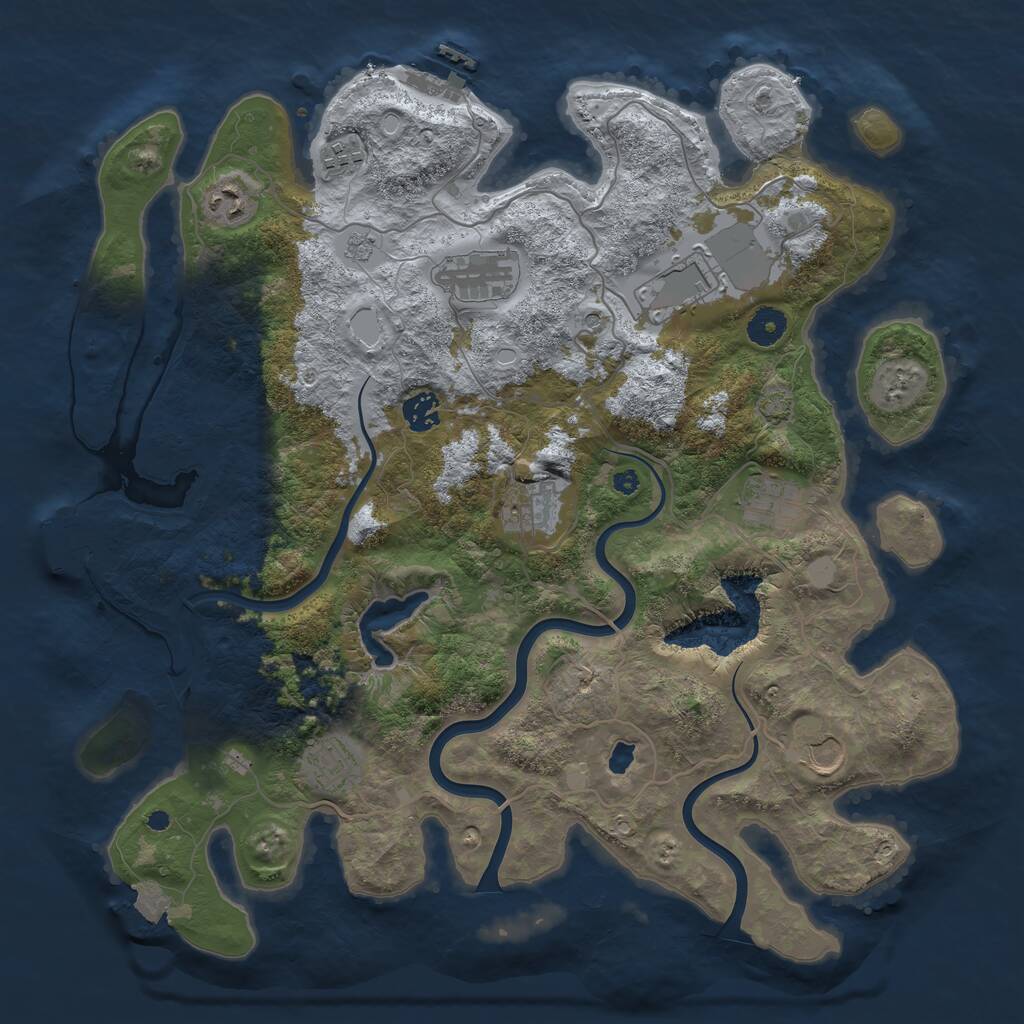 Rust Map: Procedural Map, Size: 4000, Seed: 1000435672, 15 Monuments