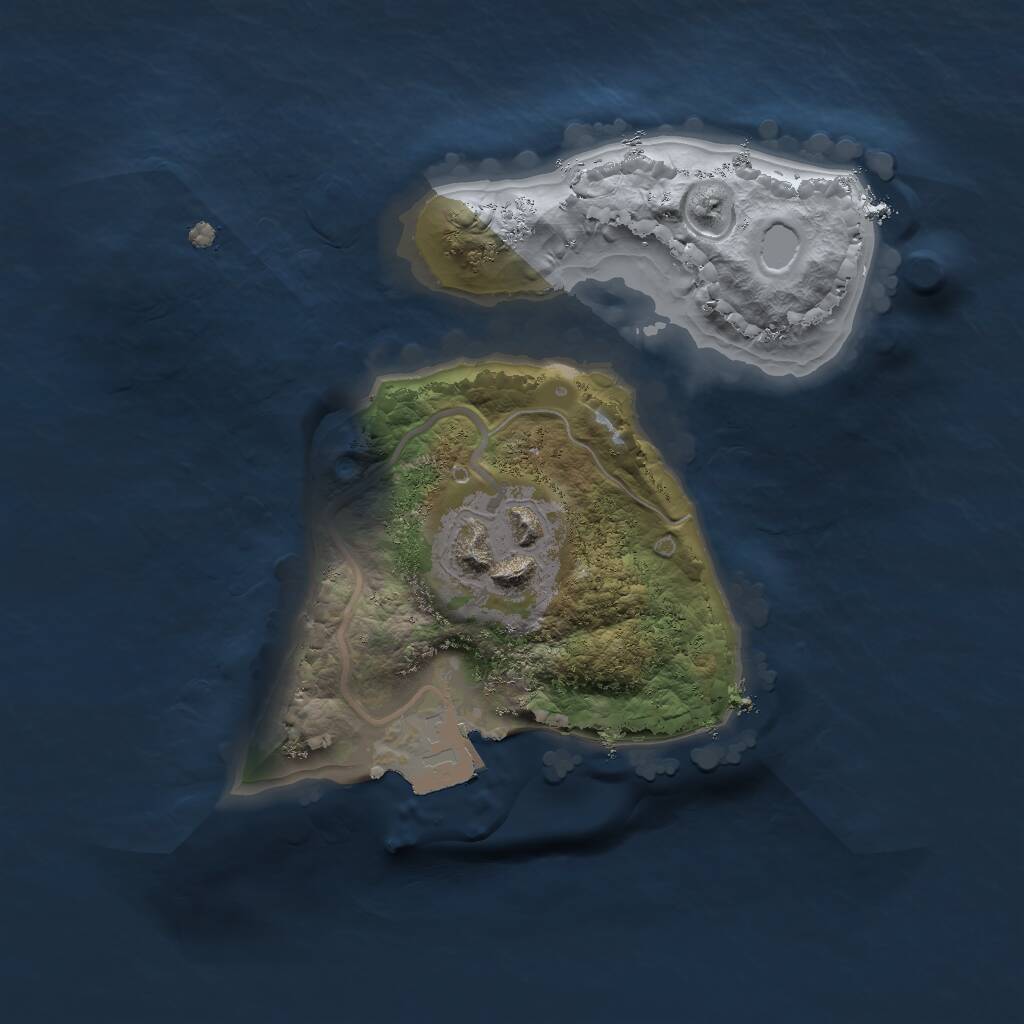 Rust Map: Procedural Map, Size: 1600, Seed: 333, 2 Monuments