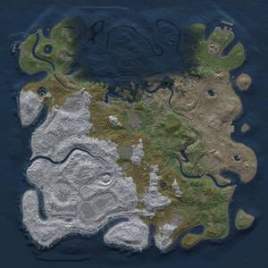 Thumbnail Rust Map: Procedural Map, Size: 4500, Seed: 1237187212, 17 Monuments