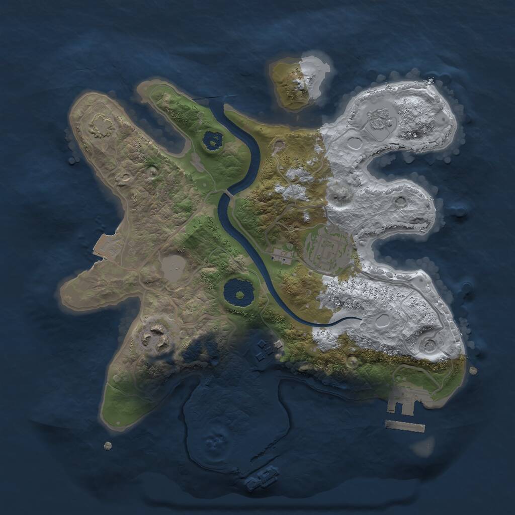 Rust Map: Procedural Map, Size: 2600, Seed: 3074586, 9 Monuments