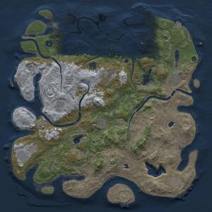 Thumbnail Rust Map: Procedural Map, Size: 4500, Seed: 905660457, 17 Monuments